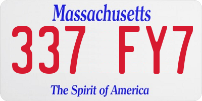 MA license plate 337FY7