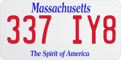 MA license plate 337IY8