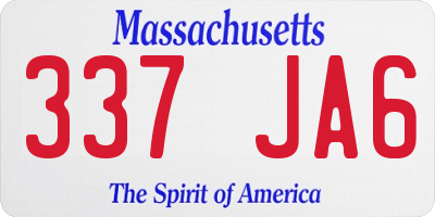 MA license plate 337JA6