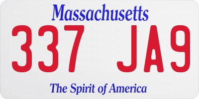 MA license plate 337JA9
