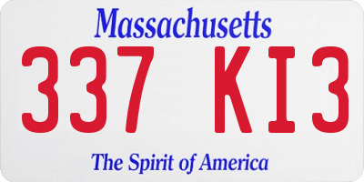 MA license plate 337KI3