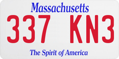 MA license plate 337KN3