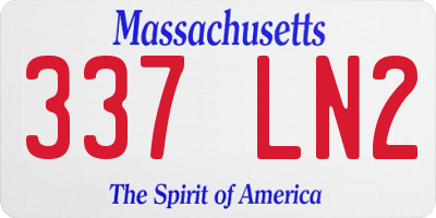 MA license plate 337LN2