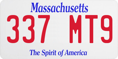 MA license plate 337MT9