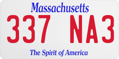 MA license plate 337NA3
