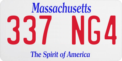 MA license plate 337NG4