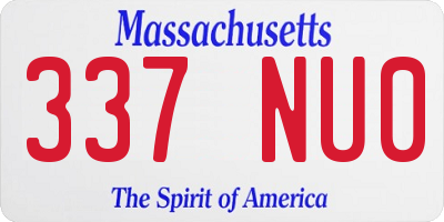 MA license plate 337NU0
