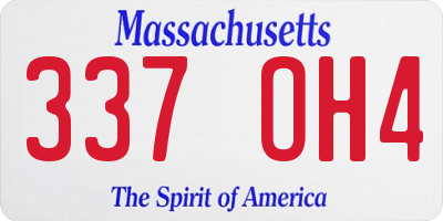 MA license plate 337OH4
