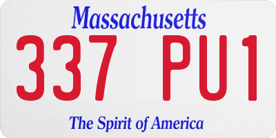 MA license plate 337PU1