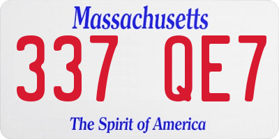 MA license plate 337QE7
