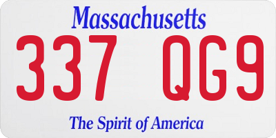 MA license plate 337QG9