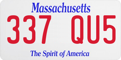 MA license plate 337QU5
