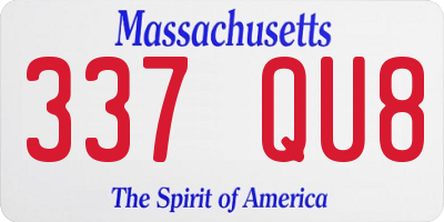 MA license plate 337QU8