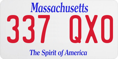 MA license plate 337QX0