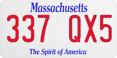 MA license plate 337QX5