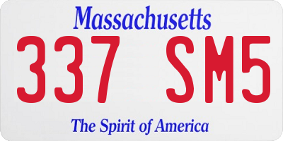 MA license plate 337SM5
