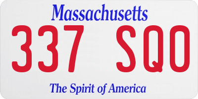 MA license plate 337SQ0