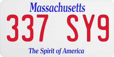 MA license plate 337SY9