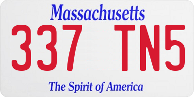 MA license plate 337TN5