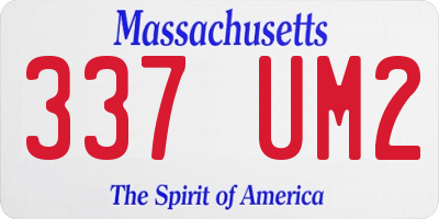 MA license plate 337UM2