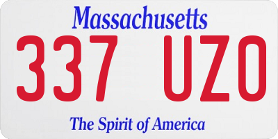 MA license plate 337UZ0