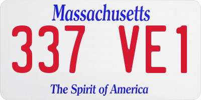 MA license plate 337VE1