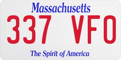 MA license plate 337VF0