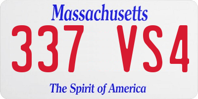 MA license plate 337VS4