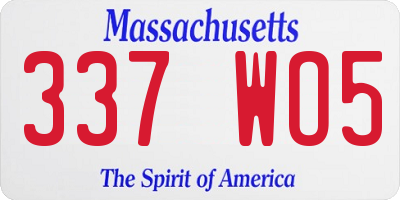 MA license plate 337WO5
