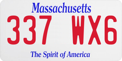 MA license plate 337WX6