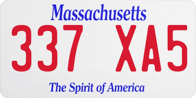 MA license plate 337XA5