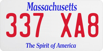 MA license plate 337XA8