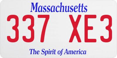 MA license plate 337XE3
