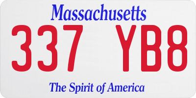 MA license plate 337YB8