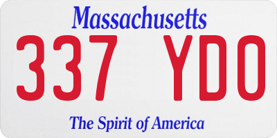 MA license plate 337YD0