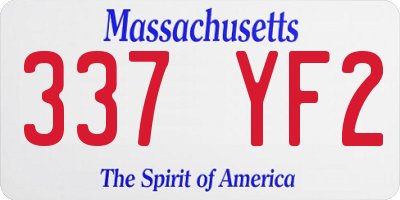 MA license plate 337YF2