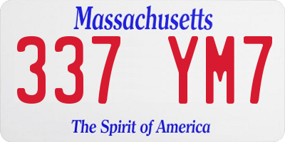 MA license plate 337YM7