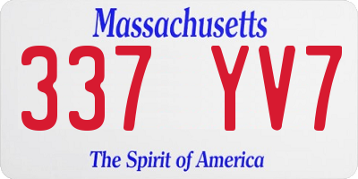 MA license plate 337YV7