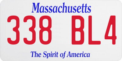 MA license plate 338BL4