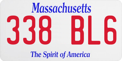 MA license plate 338BL6