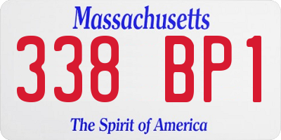 MA license plate 338BP1