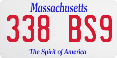 MA license plate 338BS9