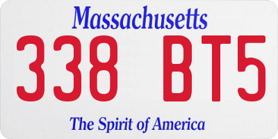MA license plate 338BT5
