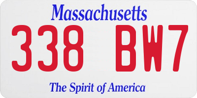 MA license plate 338BW7