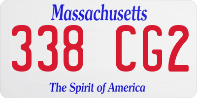 MA license plate 338CG2