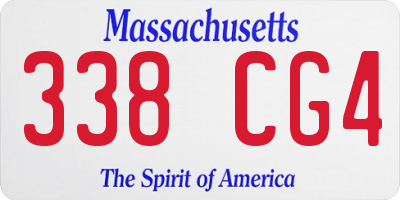 MA license plate 338CG4