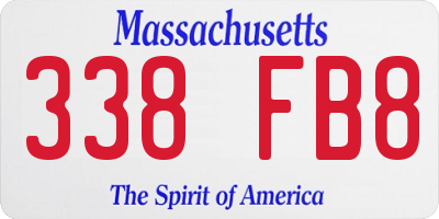 MA license plate 338FB8