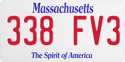 MA license plate 338FV3