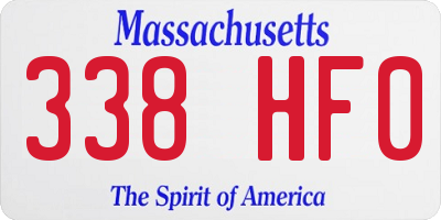 MA license plate 338HF0