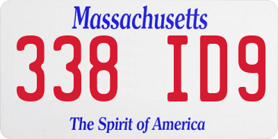 MA license plate 338ID9
